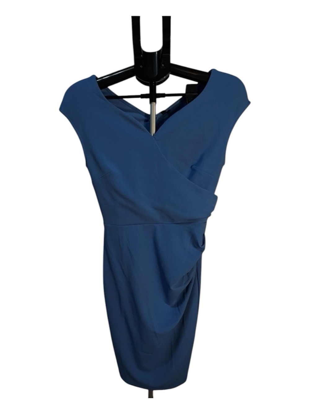 Chic V-Neck Blue Wrap Dress size M